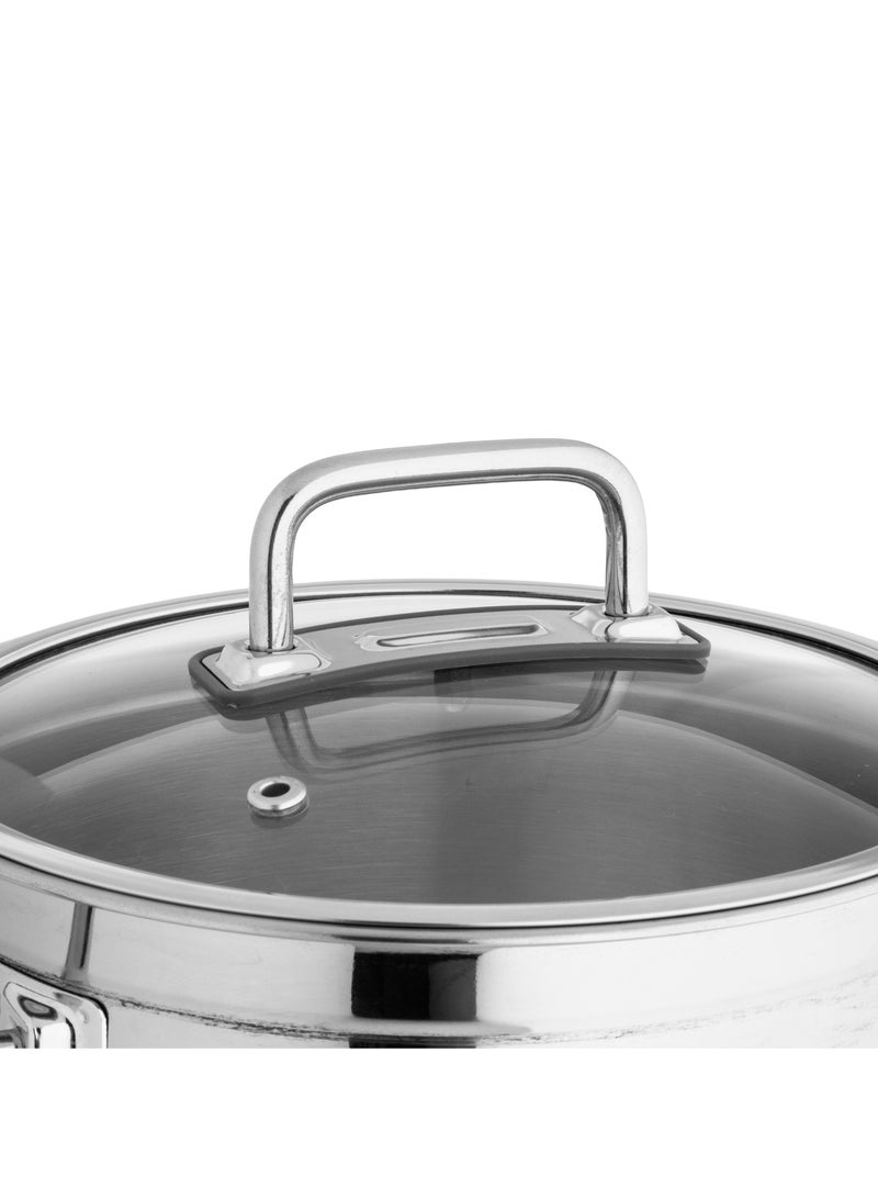 Sofram Turkish Stainless Deep Stock Pot With Glass Lid 20 cm - Image 5