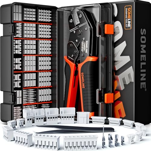 SOMELINE Crimp Tool Connector Kit JSTSH 10mmPH 20mm Connector Set 21 Types of Connectors 3222 AWG Ratcheting Crimper for JST Molex TE 10mm125mm15mm20mm - Image 1