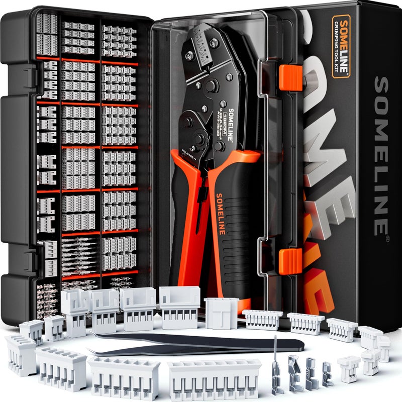 SOMELINE Crimp Tool Connector Kit JSTSH 10mmPH 20mm Connector Set 21 Types of Connectors 3222 AWG Ratcheting Crimper for JST Molex TE 10mm125mm15mm20mm - Image 2