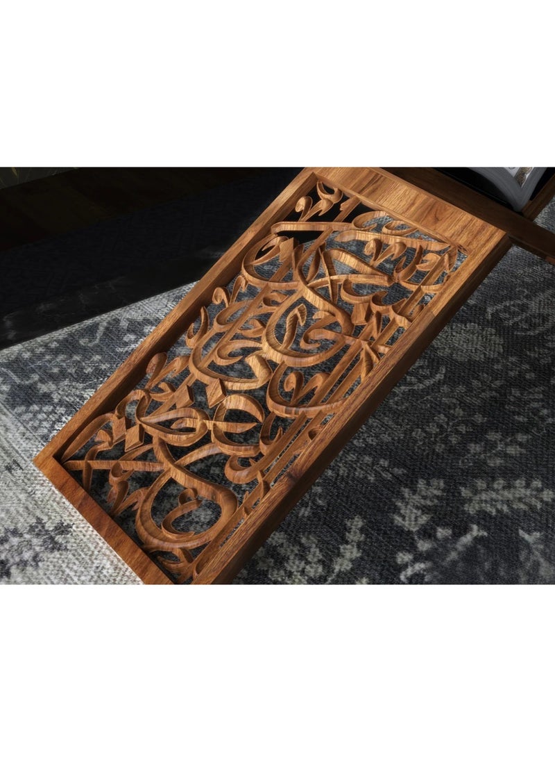 Hilalful HilalFul Wooden Arabic Calligraphy Holy Quran Book Stand Stand | Elegant Islamic Book Holder | Gift for Ramadan, Eid, Wedding, Birthdays | Home & Mosque Decoration Stand - Image 2