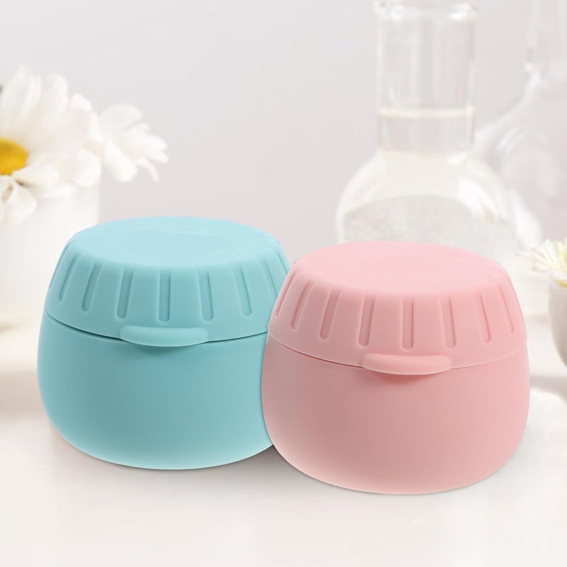 TIDTALEO 4pcs Refillable Small Lotion Jars with Lids, Mini Cosmetic Cream Containers for Travel and Sample Storage, Leak-resistant Silicone Small Storage Boxes for Makeup and Skincare - Image 5