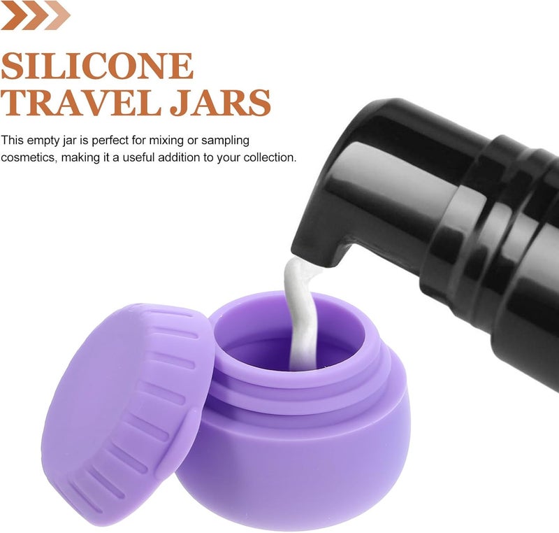 TIDTALEO 4pcs Refillable Small Lotion Jars with Lids, Mini Cosmetic Cream Containers for Travel and Sample Storage, Leak-resistant Silicone Small Storage Boxes for Makeup and Skincare - Image 3