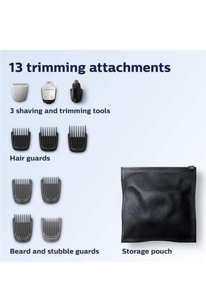 Philips Norelco Multi Groomer All-in-One Trimmer Series 3000-13 Piece Mens Grooming Kit for Beard, Face, Nose, Ear Hair Trimmer and Hair Clipper - No Blade Oil Needed, MG3740/40 - Image 2