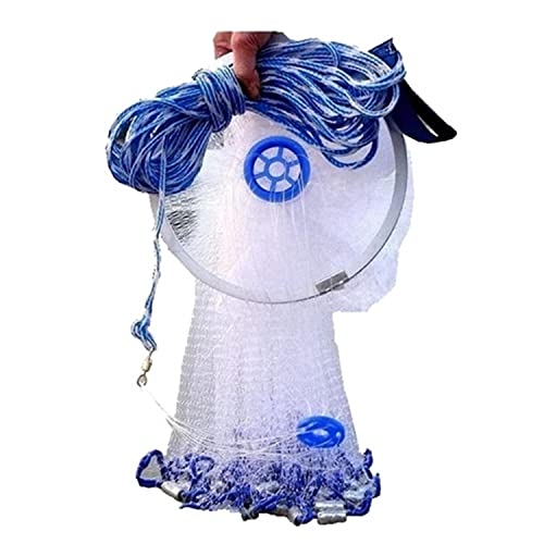 EASY BIG Cast Fishing Net with Aluminum Frame, 0.8 inch Mesh, 7.8-13.8 ft Diameter - Image 2