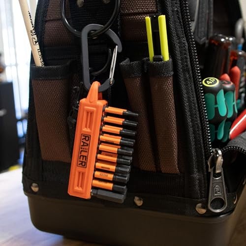 Railer Screwdriver Bit Holder Storage Organizer – Railer 20-Hole Black Bit Holder with Carabiner (2 Pack) - Image 4