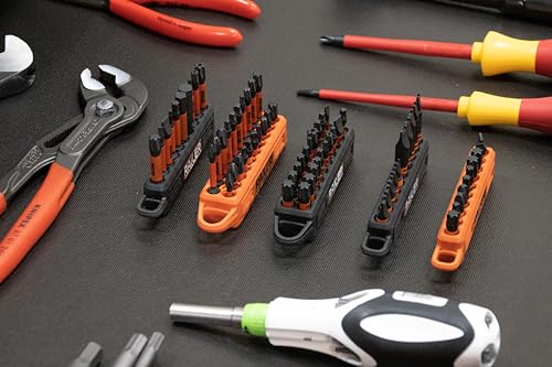 Railer Screwdriver Bit Holder Storage Organizer – Railer 20-Hole Black Bit Holder with Carabiner (2 Pack) - Image 5