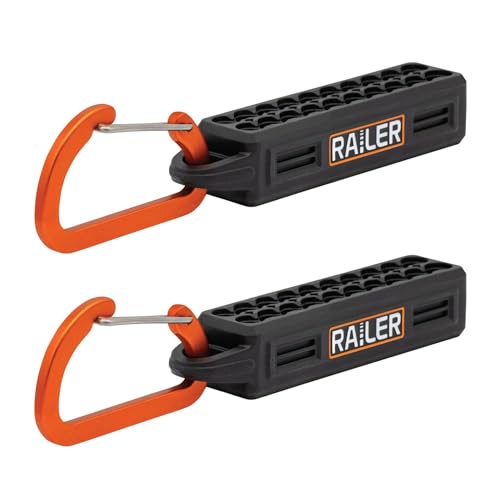Railer Screwdriver Bit Holder Storage Organizer – Railer 20-Hole Black Bit Holder with Carabiner (2 Pack) - Image 1