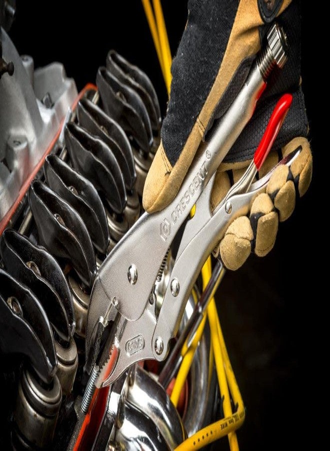 Crescent Curved Jaw Locking Pliers with Wire Cutter - Home DIY & Professional Mechanic Hand Tool for Nuts & Bolts, Cables, Wires - 10" - C10CVN-08 - Image 5