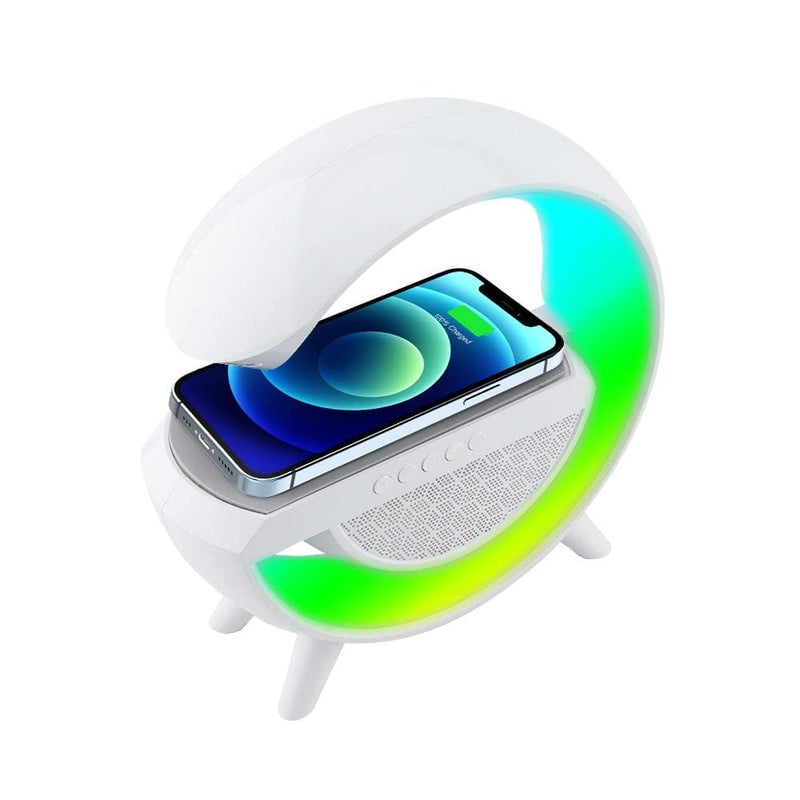 Portible GShape Atmosphere Lamp Desk Night Radio Music Sync Fast Charging 7 Color Changing Sunrise Alarm Clock - Image 2