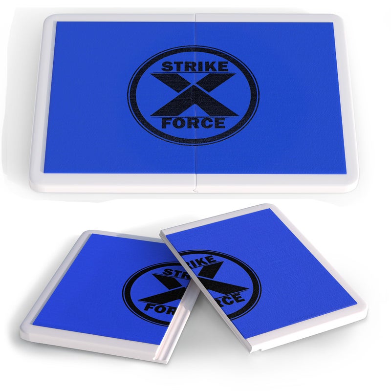 STRIKEXFORCE لوحات الضرب القابلة لإعادة الكسر من STRIKEXFORCE، لوحات تايكوندو كاراتيه وفنون القتال للأطفال والبالغين، معدات الملاكمة والكيك بوكسينغ (أزرق/متوسط) - Image 1
