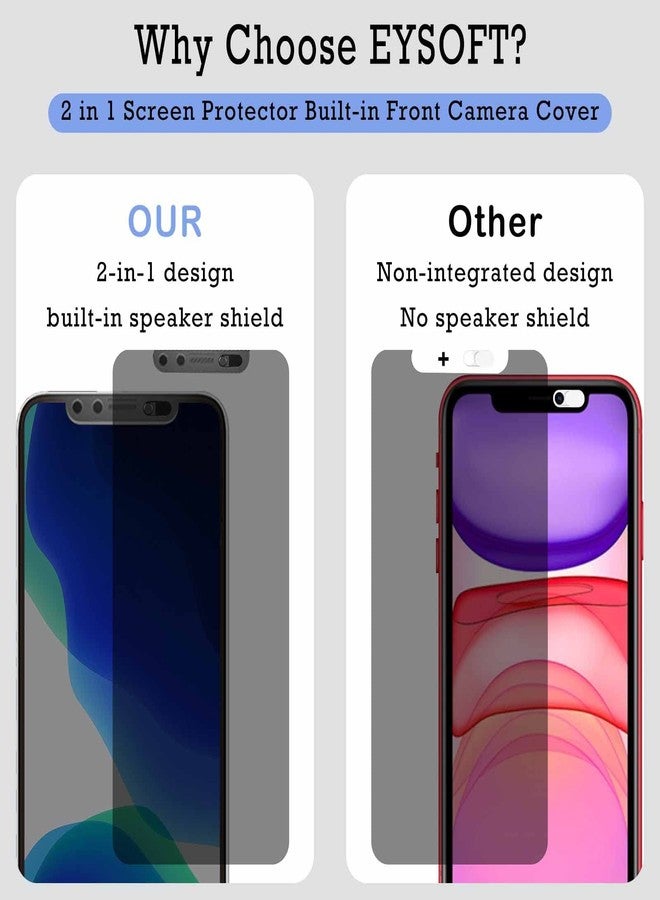 EYSOFT Privacy Screen Protector with Front Slide Camera Cover Compatible for Phone 12 Pro Max,Anti-Spy Tempered Glass Screen Protection and Spy Cover Protect Privacy, Not Affect Face ID-2 Pack - Image 4