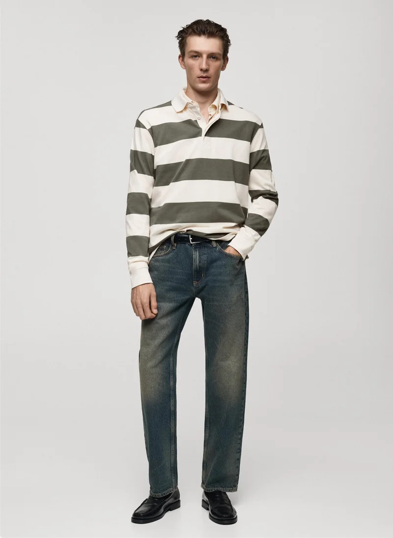 مانجو مان Casual Striped Regular-Fit Polo Shirt