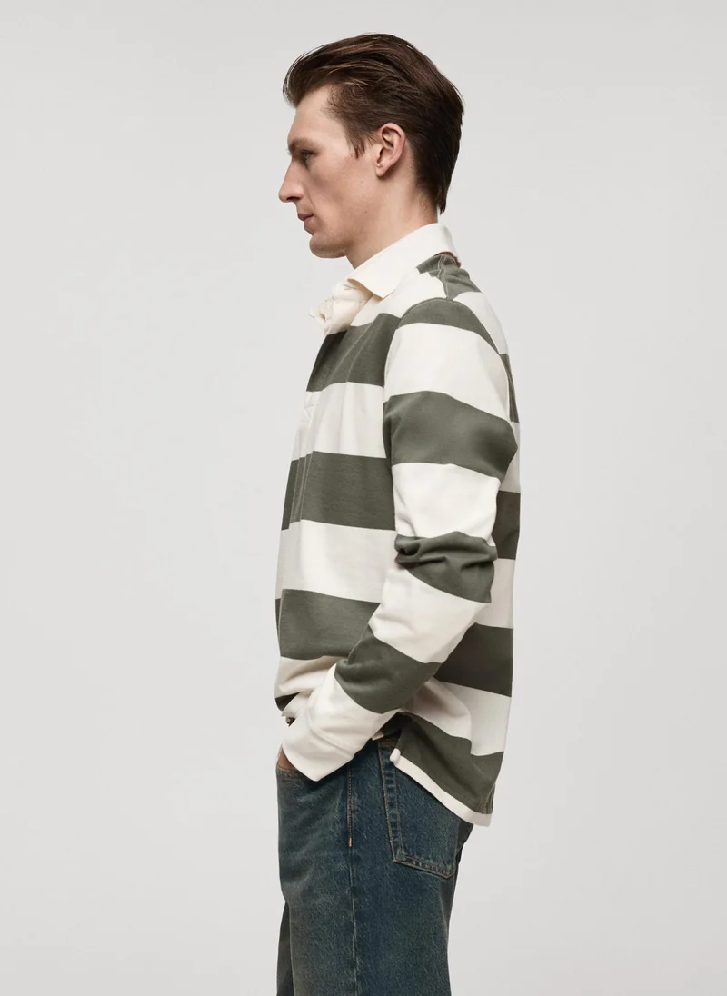 مانجو مان Casual Striped Regular-Fit Polo Shirt