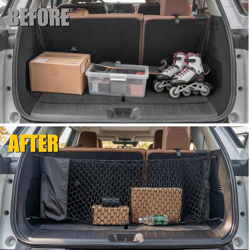 Maxzina Cargo Net Compatible with 2013-2025 Nissan Pathfinder Truck Bed Cargo Net 3.05'×1.31' Double Layer Envelope Style Dense Mesh Trunk Organizer for 2024 Pathfinder Exterior Accessories - Image 2