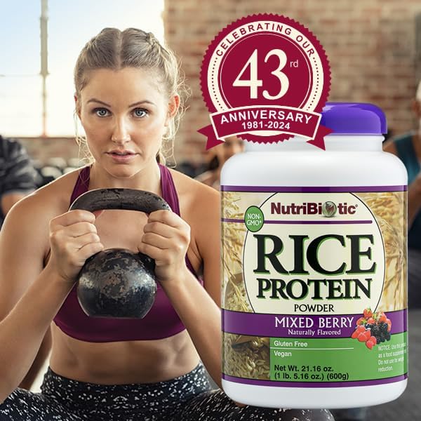 NutriBiotic  Mixed Berry Rice Protein 1 Lb 5 Oz 600g  Low Carb KetoFriendly Vegan Raw Protein Powder  Grown  Processed Without Chemicals GMOs or Gluten  Easy to Digest  NutrientRich - Image 5