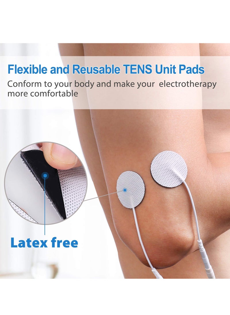 SYOSI - 20PCS Round Electrodes Pads 1.25" Reusable Carbon Electrotherapy Pads for EMS Muscle Stimulator with 2.0 mm Pigtail Connectors Reusable Skin Patch for Muscle - Image 1