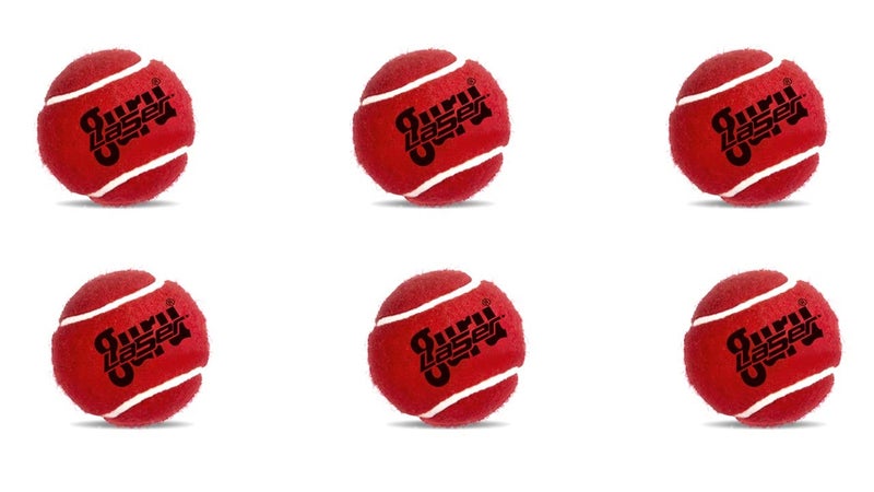 guru laser Rubber Tennis Ball (Heavy Maroon), 6 Pc Standard Size - Image 5