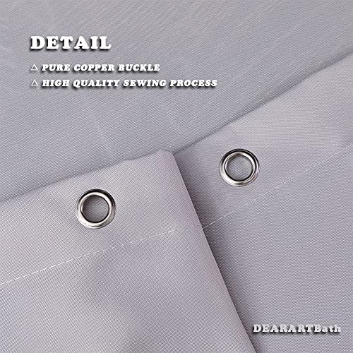 DEARARTBath Silver Grey Shower Curtain Set for Bathroom, 60''W × 72''L inch Fabric Cloth Shower Curtain Liner with Grommet and Hooks, 100% Waterproof Machine Washable Easy Clean - Image 3