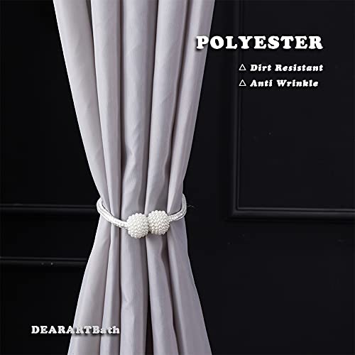 DEARARTBath Silver Grey Shower Curtain Set for Bathroom, 60''W × 72''L inch Fabric Cloth Shower Curtain Liner with Grommet and Hooks, 100% Waterproof Machine Washable Easy Clean - Image 4