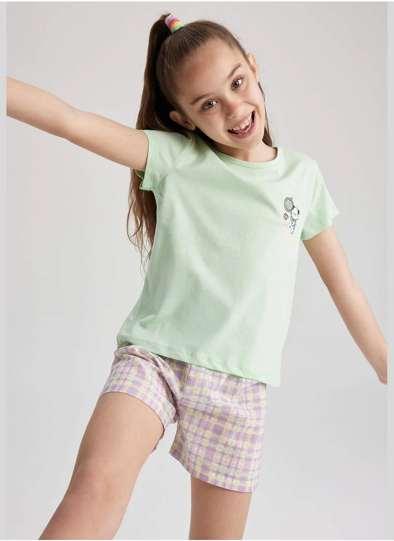 DeFacto Girl Short Sleeve Knitted Pyjamas