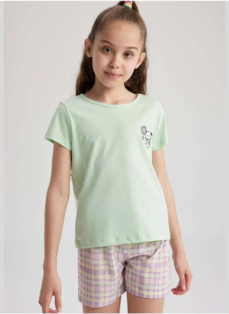 DeFacto Girl Short Sleeve Knitted Pyjamas