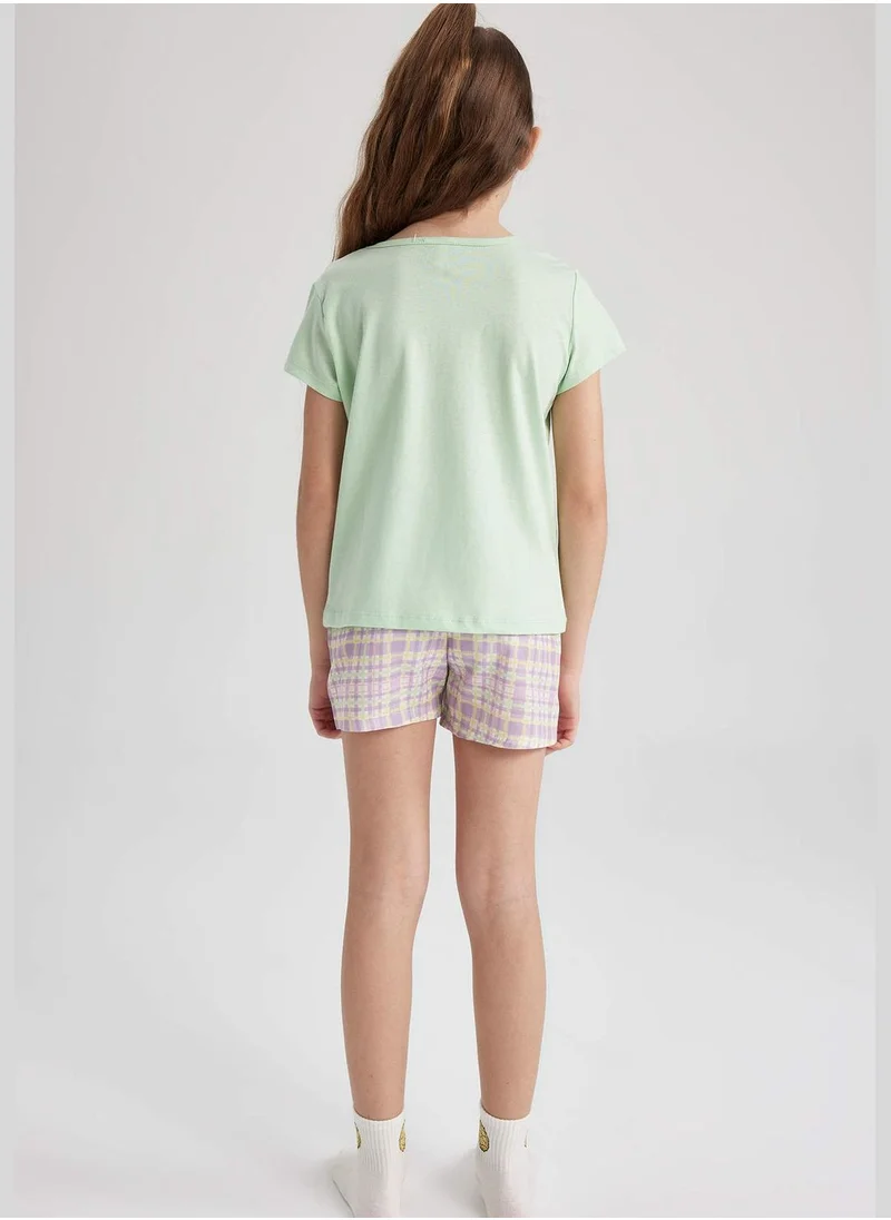 DeFacto Girl Short Sleeve Knitted Pyjamas