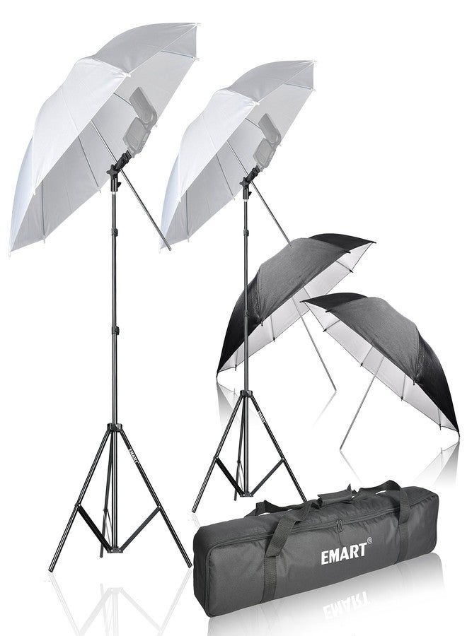 Emart Photo Studio Double Off Camera Speedlight Flash Umbrella Kit, Shoemount E-Type Brackets for Photography - Image 1