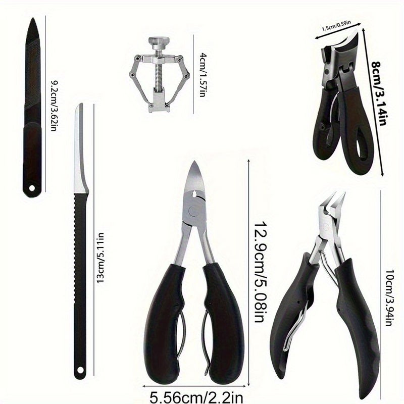 Heavy Duty Stainless Steel Nail Clippers Scissors File Full Set Ergonomic Grip Adult Foot Care - Image 2