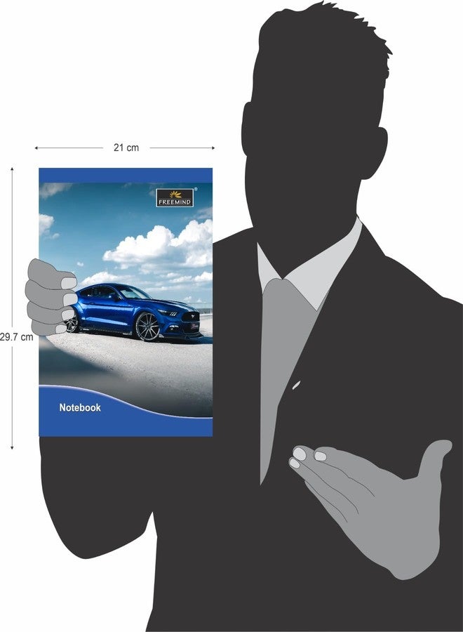 Freemind A4, Notebooks, 29.7x21cm, Single Line - Interleaf 240 Pages, Pack of 4 sports car Theme - Image 3