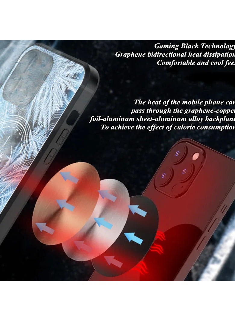 عام غطاء هاتف سيليكون مغناطيسي مضاد للصدمات، غطاء واقي مغناطيسي لـ iPhone 15 Pro Max، مبرد للألعاب بالنصف الموصل” - Image 3