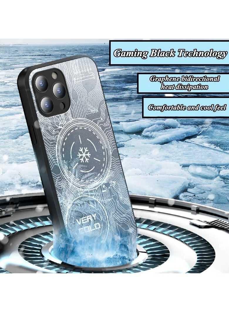 عام غطاء هاتف سيليكون مغناطيسي مضاد للصدمات، غطاء واقي مغناطيسي لـ iPhone 15 Pro Max، مبرد للألعاب بالنصف الموصل” - Image 2