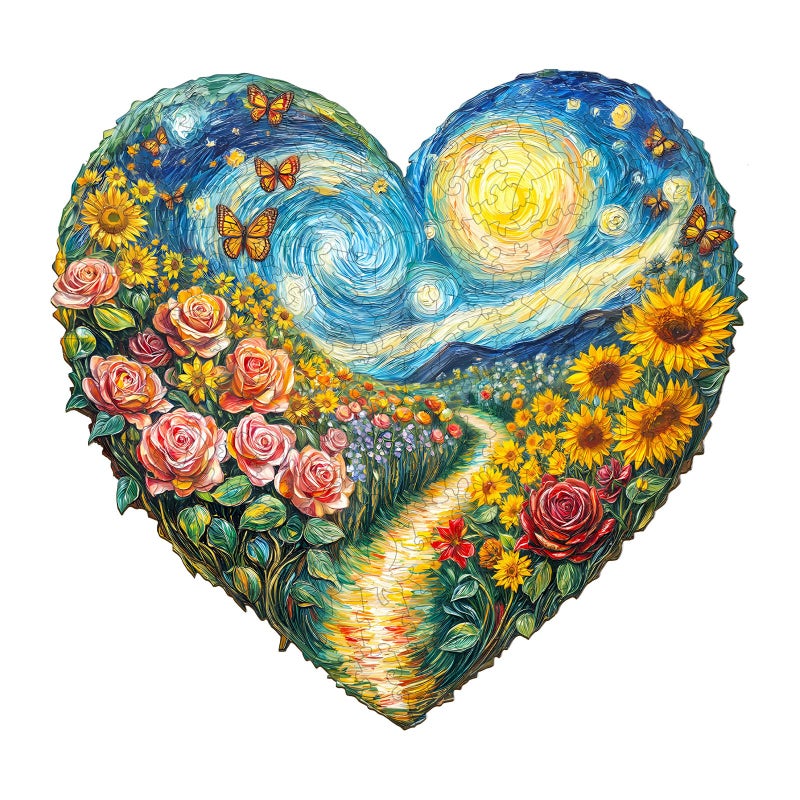 AEEKDOOK Wooden Puzzles for Adults HeartShaped Garden Wood Puzzles Adult Unique Animal Shape Wooden Jigsaw Puzzles for Adults Birthday Gifts for Puzzle Lovers S85 8in 100 Pieces - Image 3