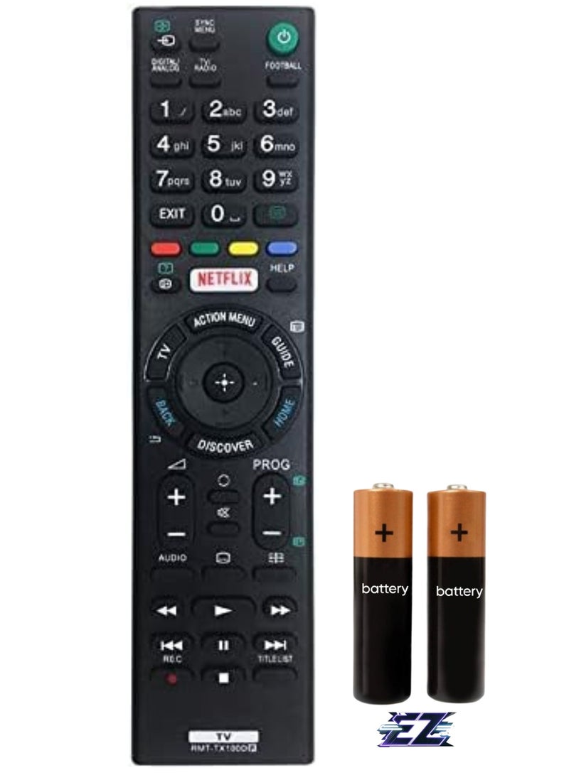 ELTRAZONE New Replacement Sony Remote Control for LCD LED TV, Sony Bravia RMT-TX100D Remote Control fits for Sony Smart TV, RMT-TX101J RMT-TX102U RMT-TX102D with Battery - Image 1