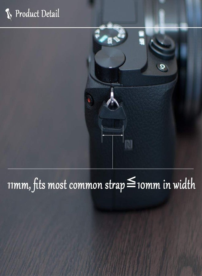 VKO (2 Pair) Lug Ring Camera Strap Triangle Split Ring Hook + Plastic Cap Compatible for All Brand D-SLR Rangefinder Mirrorless Camera W/Round Eyelet - Image 4