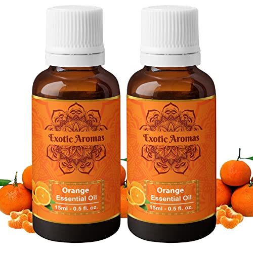 Exotic Aromas Orange Essential Oil for Aroma, Hair Growth & Radiant Skin (15Ml + 15Ml) Pack of 2 - Image 1