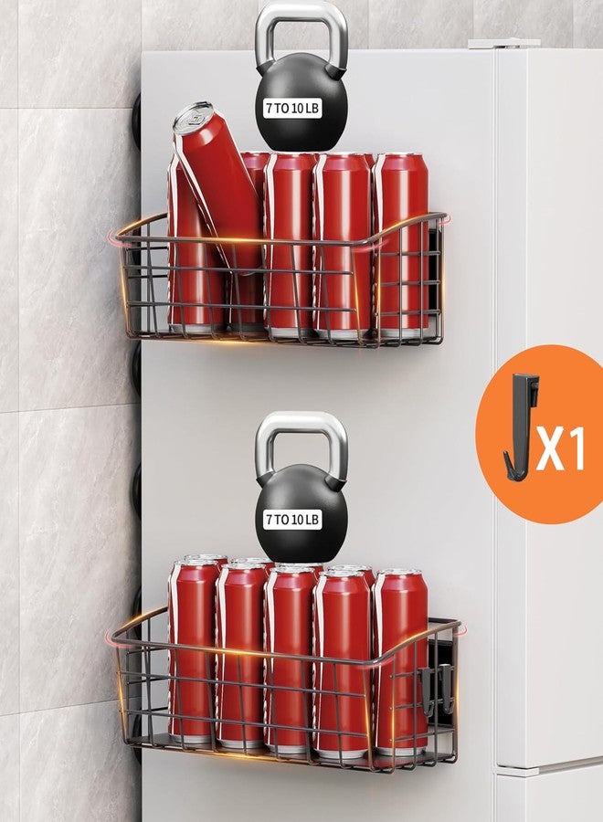 PrimZooty Magnetic Shelf for Refrigerator 1-Pack, Strong Magnetic Spice Rack with Removable Hook for Kitchen Storage, Fruit Potato Onion Storage Shelves, Large Magnetic Basket Organizer for Fridge Oven Laundry - Image 4