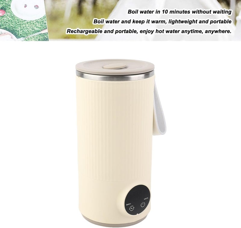 LICAEVEY Electric Kettle, 400ML 55°C 6000mah, Hot Water Boiler, Removable Lid for Easy Cleaning, Hot Water for USB Rechargeable, Compact and Portable, Electric Water Boiler for Travel - Image 2