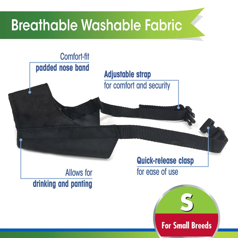 Four Paws Walk-About Quick-Fit Adjustable Dog Muzzle for Small Dogs, Washable & Breathable, Black, 1 Count - Image 2