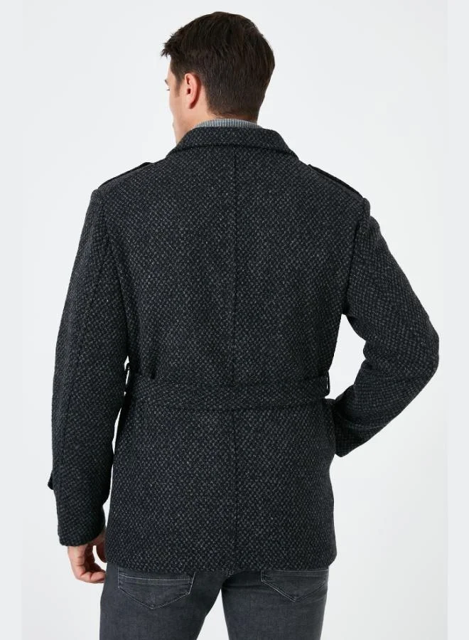 Buratti  Buratti Slim Fit Pocketed Cotton Cashmere Coat Men's COAT 5841015 for Men | Best Price UAE