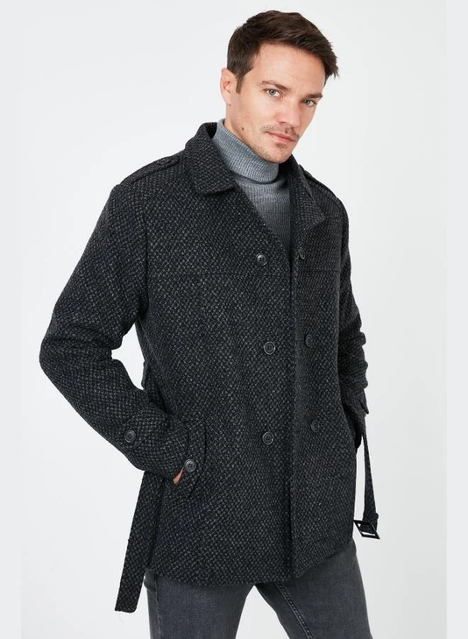 Buratti  Buratti Slim Fit Pocketed Cotton Cashmere Coat Men's COAT 5841015 for Men | Best Price UAE