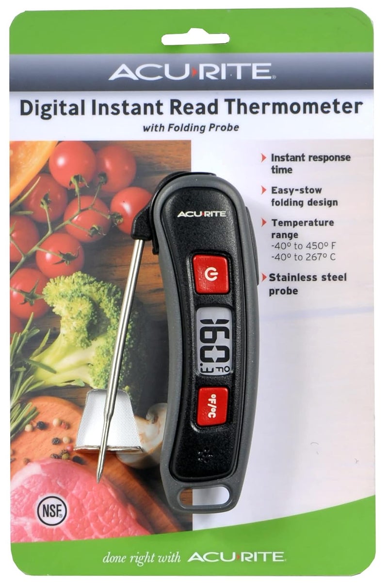 Acurite , Multicolor Digital Instant Read Thermometer with Folding Probe, 5" L, 3.3" - Image 2