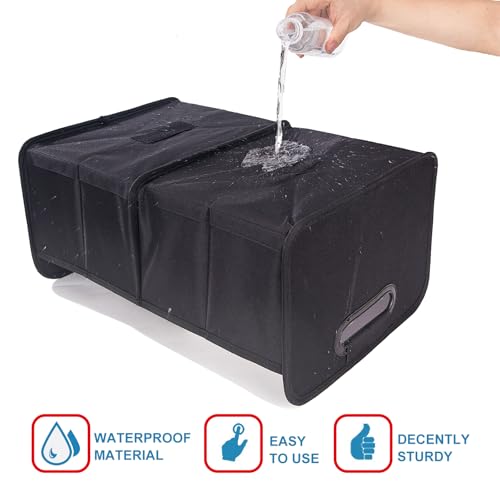 titiyiof Trunk Organizer For Suv & Sedan,Car Organizers and Storage, Waterproof Collapsible & Adjustable Straps,35L Sturdy Car Organization for Car Accessories, Tools,Sundries,2 Compartment（Black） - Image 4