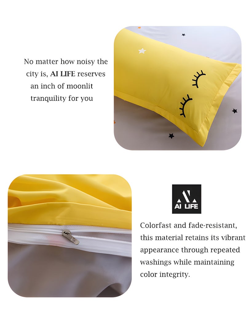 Al LIFE AI LIFE Super King Size Bed Sheet Set - 6-Piece Bedding Set Includes Duvet Cover, Fitted Sheet, and 4 Pillowcases - Soft, Durable, and Breathable Luxury for All Seasons in Elegant Set 220x240cm  - Image 4
