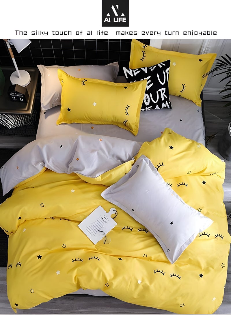 Al LIFE AI LIFE Super King Size Bed Sheet Set - 6-Piece Bedding Set Includes Duvet Cover, Fitted Sheet, and 4 Pillowcases - Soft, Durable, and Breathable Luxury for All Seasons in Elegant Set 220x240cm  - Image 2