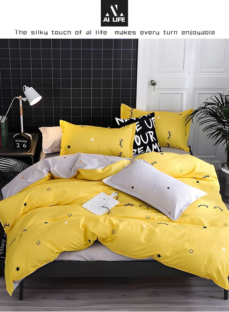 Al LIFE AI LIFE Super King Size Bed Sheet Set - 6-Piece Bedding Set Includes Duvet Cover, Fitted Sheet, and 4 Pillowcases - Soft, Durable, and Breathable Luxury for All Seasons in Elegant Set 220x240cm  - Image 1