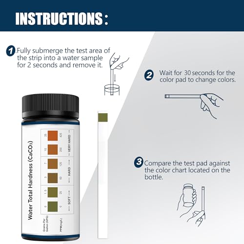 DIPSTIK Water Hardness Test Kit-150 Strips Water Quality Testing for Drinking/Well Water, Softener,Hard, Dishwasher,Pool,Spa, 0-425 ppm - Image 4
