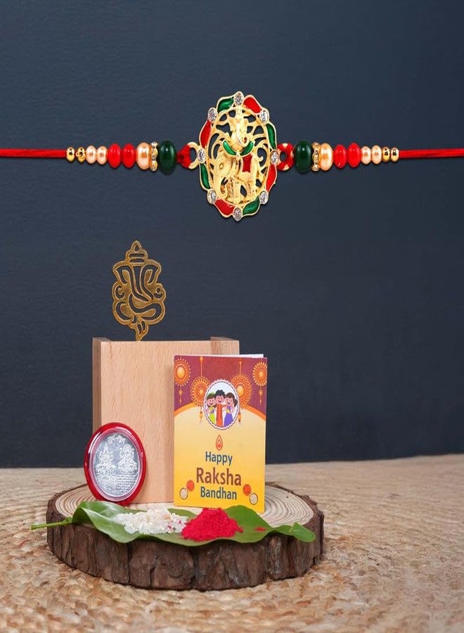 DarkShri مصمم DarkShri Rakhis مع حزمة Roli Chawal - Rakhi for Brother، Bhaiya، Bhai A0002 - Image 2