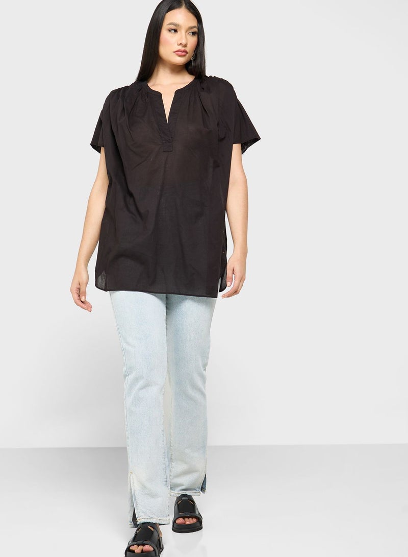 بوس بلوزة بياقة مشقوقة - Image 4