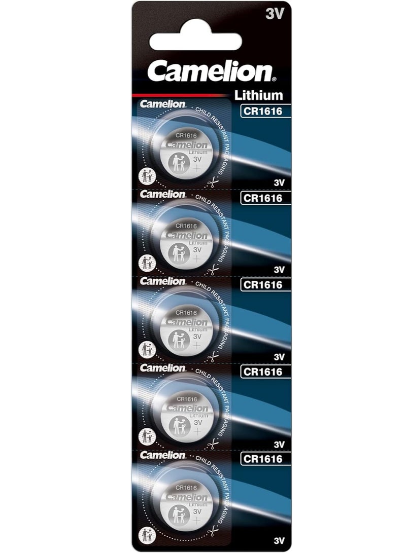 كاميليون Camelion CR1616 بطارية خلية زر ليثيوم أيون 3 فولت، 5 عبوات × 5 - Image 2