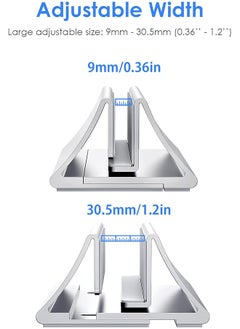 Aluminum Space Saving Vertical Desktop Stand Compatible For Macbook Air Pro 13 15 Macbook 12 Ipad Pro 12.9 Surface Book Chromebook And 11 To 17 Inch Laptops Silver - pzsku/Z79DD3A1020DECE66BDEAZ/45/_/1740916936/8e36d6a5-289f-42c1-b19a-faa7307cd58e